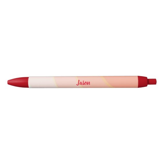 Perzik Circulaire wervelingen ombre Zwarte Inkt Pen (Voorkant)