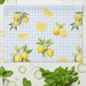 Perzik Citroen Gingham Theedoek (Gevouwen)