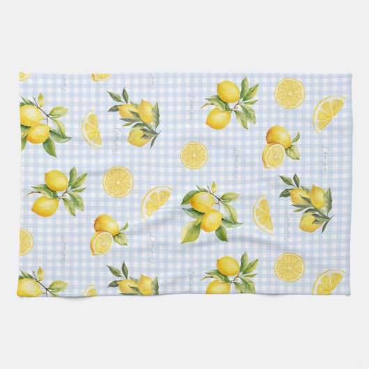 Perzik Citroen Gingham Theedoek (Horizontaal)