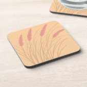 perzik coaster met strandgrasonderwerp bier onderzetter (Linkerzijde)