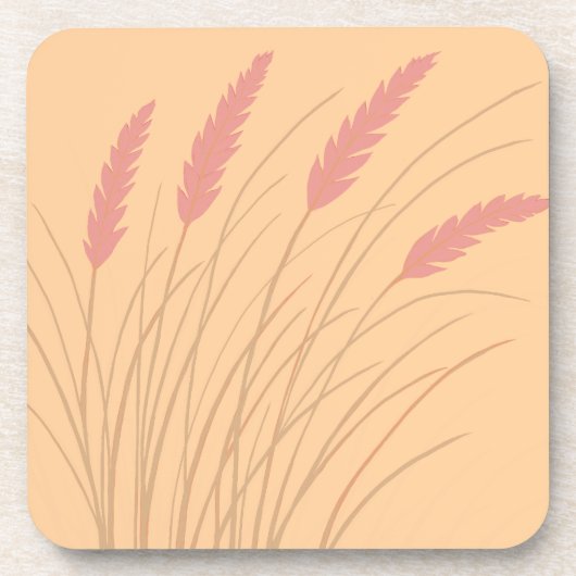 perzik coaster met strandgrasonderwerp bier onderzetter (Voorkant)