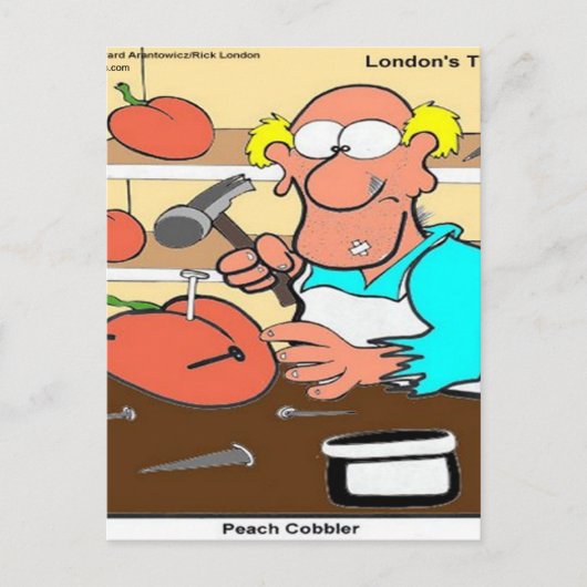 Perzik Cobbler Grappige LTCartoons Briefkaart (Voorkant)