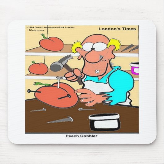 Perzik Cobbler Grappige LTCartoons Muismat (Voorkant)