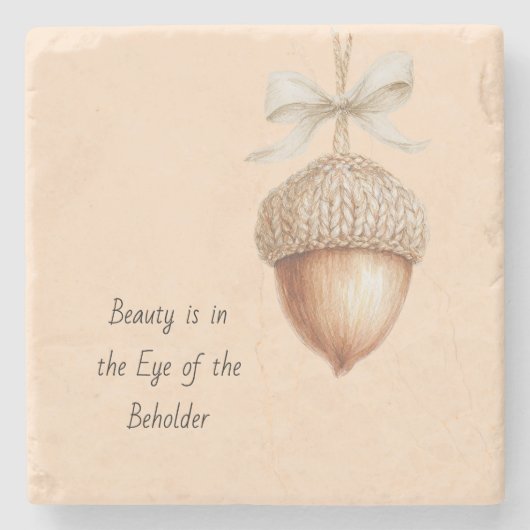 Perzik Cozy Hazelnut Cream Boog Stenen Onderzetter (Voorkant)