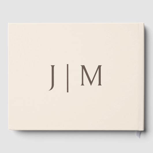 Perzik crème bloemen eucalyptus bruiloft gastenboek (Achterkant)