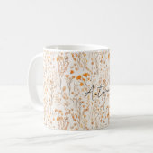 Perzik Crème Bloemen Koffiemok (Voorkant links)