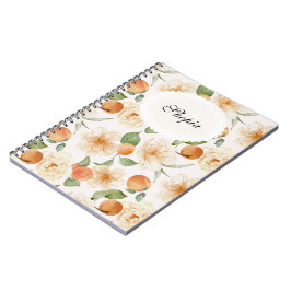 Perzik & Crème Bloemige Elegante Notebook Hoes Ont Notitieboek