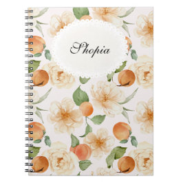 Perzik & Crème Bloemige Elegante Notebook Hoes Ont Notitieboek