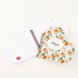 Perzik & Crème Bloemrijke Elegante Notebook Hoes O Notitieboek