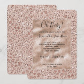Perzik Crème Blush Luipaardprint Glitters Kaart (Voorkant / Achterkant)