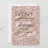 Perzik Crème Blush Luipaardprint Glitters Kaart (Voorkant)