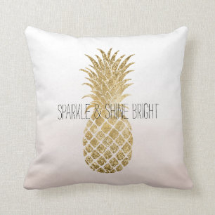 Perzik Crème Glitter Glamour Pineapple Glans Kussen