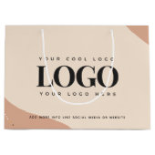 Perzik Crème Goud Stippen Custom Logo Grote Cadeau Groot Cadeauzakje (Voorkant)