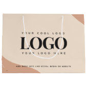 Perzik Crème Goud Stippen Custom Logo Grote Cadeau Groot Cadeauzakje (Achterkant)