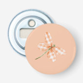 Perzik Crème Libel Button Flesopener (Voorkant)