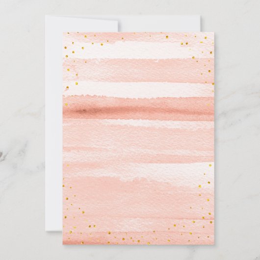 Perzik crème wit rozen bloemig goud Baby shower Kaart (Achterkant)