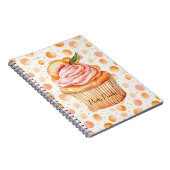 Perzik Cupcake Whimsical Stippen Notitieboek (Rechterzijde)