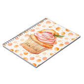 Perzik Cupcake Whimsical Stippen Notitieboek (Linkerzijde)