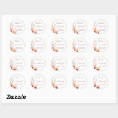 Perzik Cute Ronde Sticker (Vel)