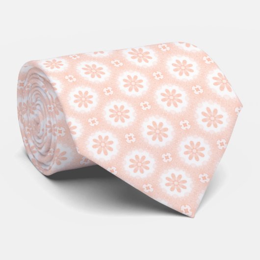 Perzik Daisies Stropdas (Opgerold)
