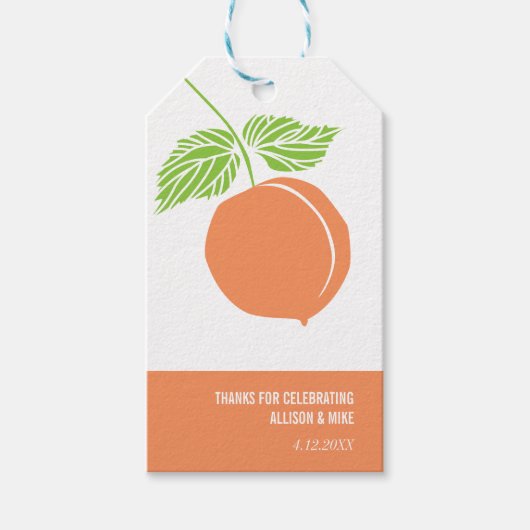 perzik dank u cadeau Label, Baby shower, bruids Cadeaulabel (Voorkant)