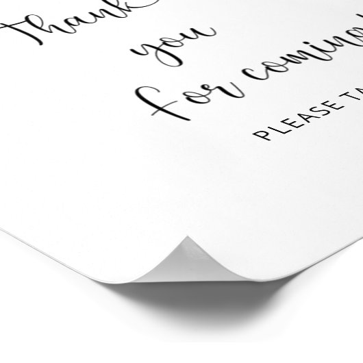 Perzik \ Dank u voor het komende Poster (Hoek)