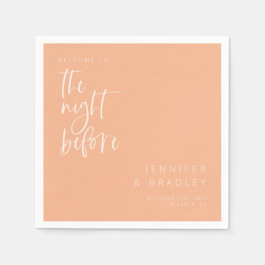 Perzik de avond voor repetitie diner servet (Voorkant)