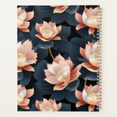 Perzik & donkerblauwe lotus bloemen planner (Achterkant)
