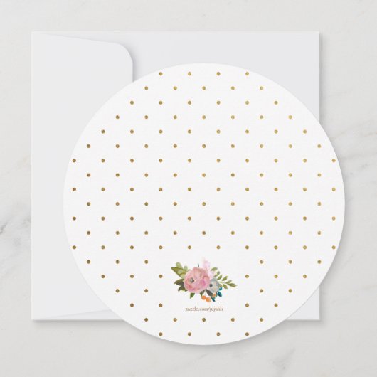 Perzik Dream Garden Floral sla de datum op Kaart (Achterkant)