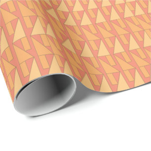 Perzik Driehoek Geometrisch Cadeaupapier