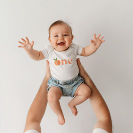 Perzik Eerste Verjaardag Babyhemdje Romper
