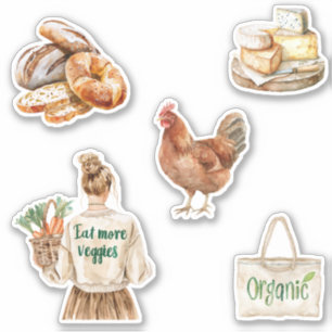 Perzik Eet Meer Groenten Boerenmarkt Sticker