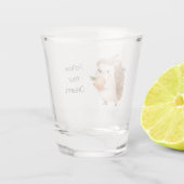 Perzik Egel Groene Bladeren Dromen Shot Glas (Achterkant)