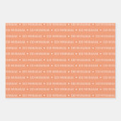 Perzik Eid Mubarak Masjid Patroon Ontwerp Inpakpapier Vel (Voorkant)