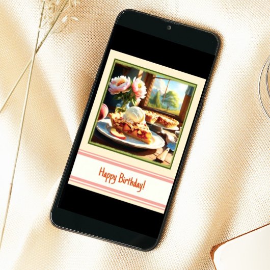 Perzik en appeltaart dessert Gelukkige Verjaardag Kaart