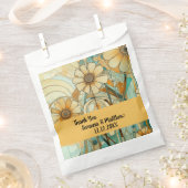 Perzik en Beige Bloemen Abstract Bedankzakje (Geknipt)