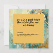 Perzik en Beige Bloemen Abstract Kaart (Achterkant)