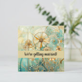 Perzik en Beige Bloemen Abstract Kaart (Staand voorkant)