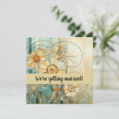 Perzik en Beige Bloemen Abstract Kaart (Staand voorkant)