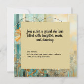 Perzik en Beige Bloemen Abstract Kaart (Achterkant)