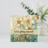 Perzik en Beige Bloemen Abstract Kaart (Staand voorkant)