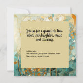 Perzik en Beige Bloemen Abstract Kaart (Achterkant)