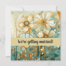 Perzik en Beige Bloemen Abstract