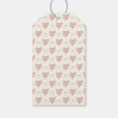 Perzik- en beige fancy bloemige bruiloftsfeest cad cadeaulabel (Achterkant)