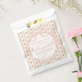 Perzik en Beige Fantasie Bloemendoopdessert Bedankzakje (Gezegeld)