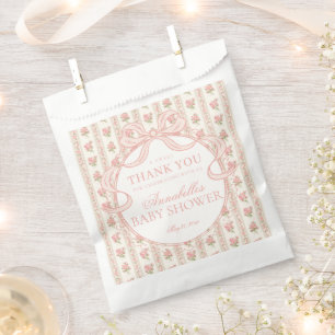 Perzik en Beige Fantasie Bloemige Baby Shower Dess Bedankzakje