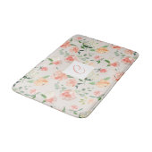 Perzik en beige Floral Patroon met Elk Monogram Badmat (Gekanteld)
