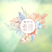 Perzik en Blauw Boeket Openingstijden Raamsticker (Vel 3)