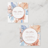 Perzik en blauw boeket visitekaartje (Voorkant / Achterkant)