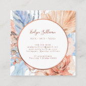 Perzik en blauw boeket visitekaartje (Achterkant)